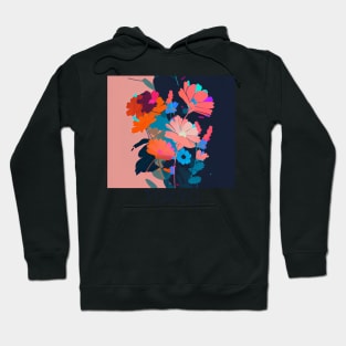 pink and blue beautifully flowers Hoodie